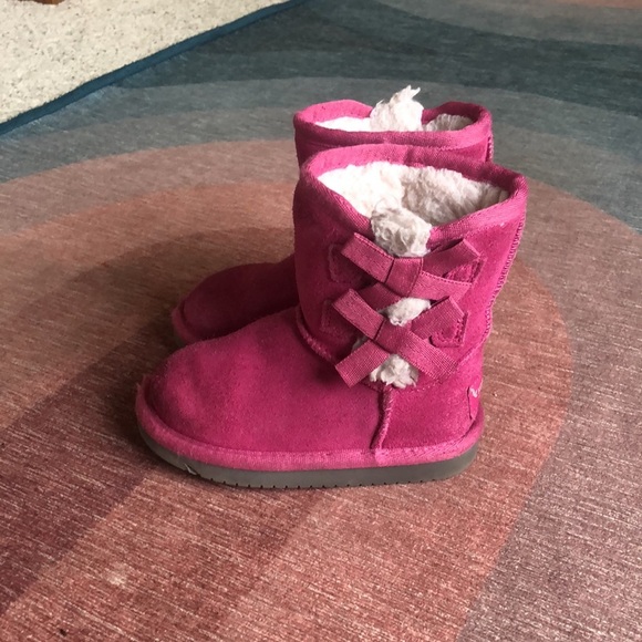 Koolaburra UGG Pink Bow Winter Boots - Picture 2 of 13